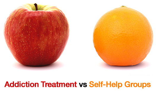 Addiction Treatment vs Self-Help Groups